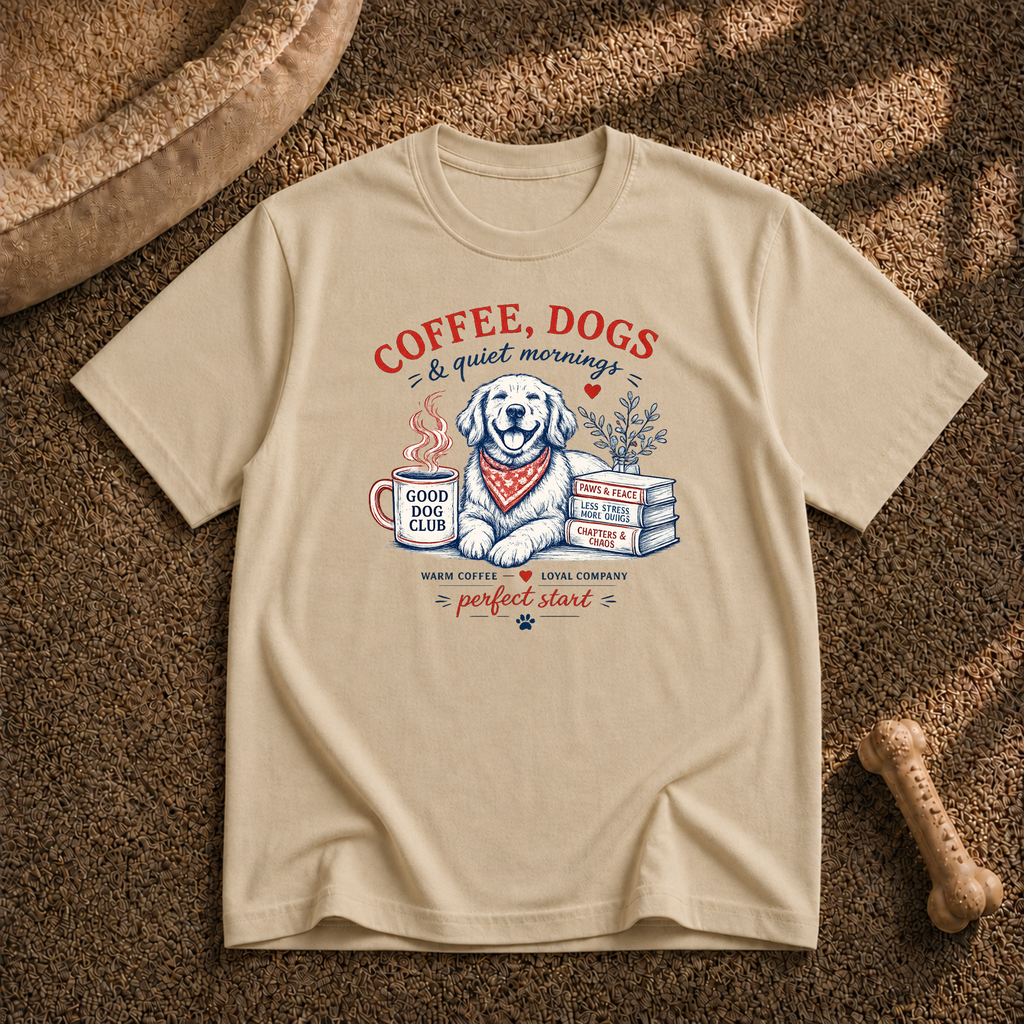 Coffee, Dogs & Quiet Mornings T-Shirt