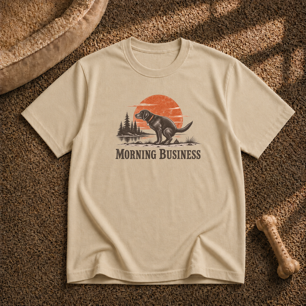 Morning Business Dog T-Shirt