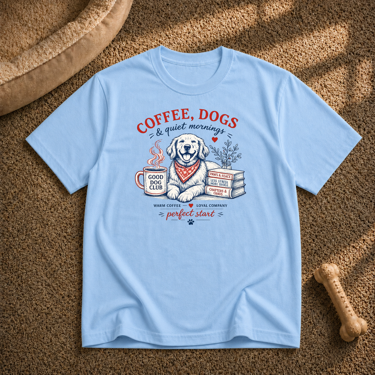 Coffee, Dogs & Quiet Mornings T-Shirt