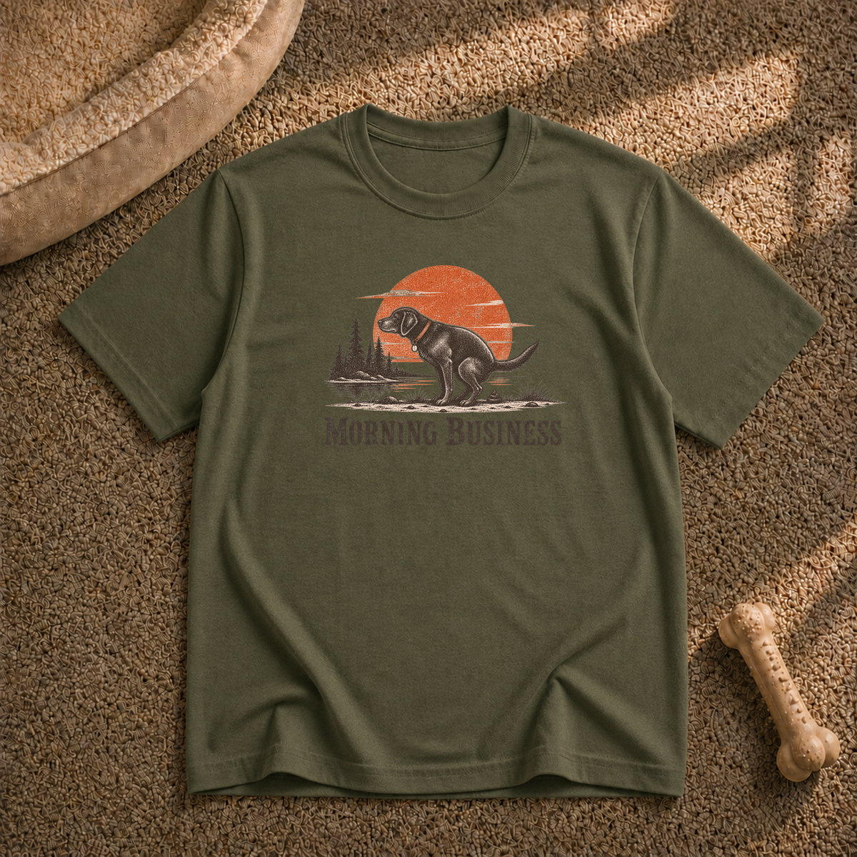 Morning Business Dog T-Shirt