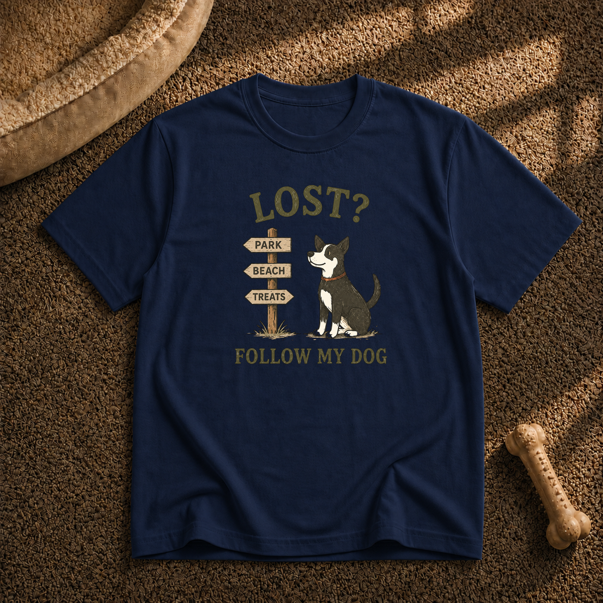 Lost? Follow My Dog T-Shirt